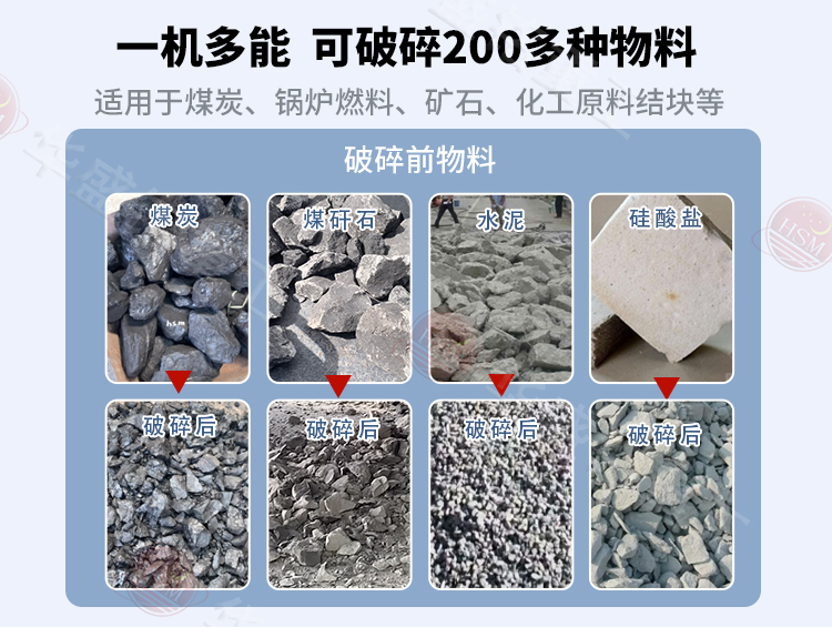碳板齒輥破碎機(jī)適用物料